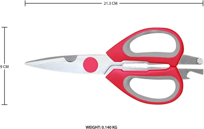 Kitchen Master Heavy-Duty Bone Shears - NSF Ready for Raw Meat, Red - Image 2